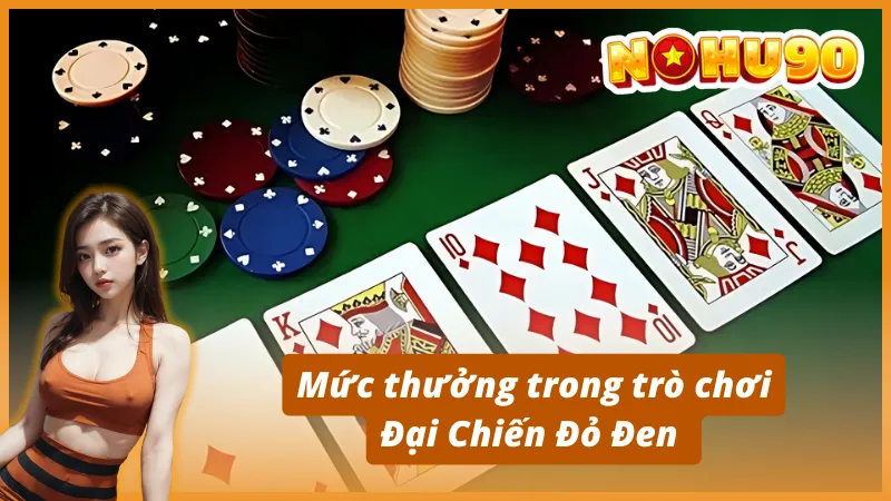 Mức thưởng trong trò chơi Đại Chiến Đỏ Đen Nohu90
